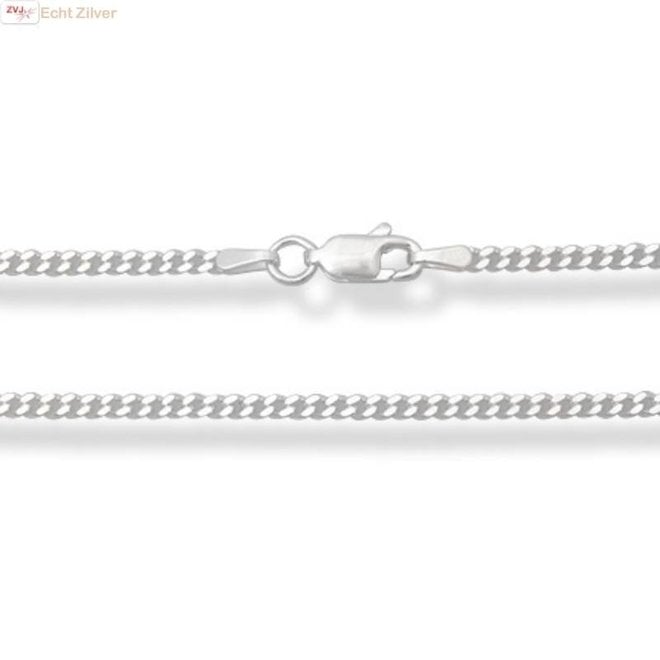 Zilveren gourmet ketting 45 cm lang 2 mm breed