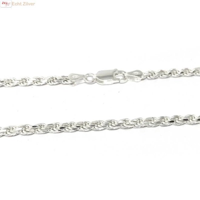 Zilveren rope ketting 55 cm 3 mm