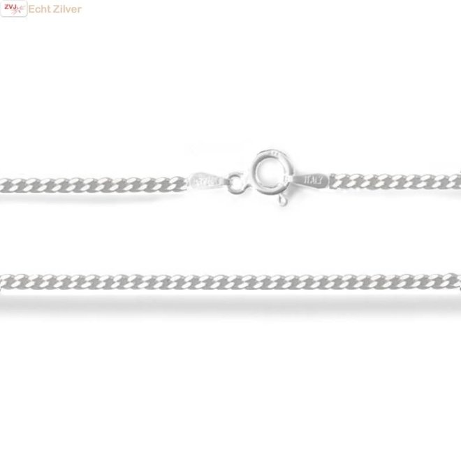 Zilveren gourmet ketting 76 cm lang 1.8 mm breed