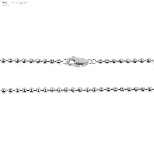 ZilverVoorJou Zilveren balletjes ketting 80 cm, 1.5 mm dik ZilverVoorJou Zilveren balletjes ketting 80 cm, 1.5 mm dik