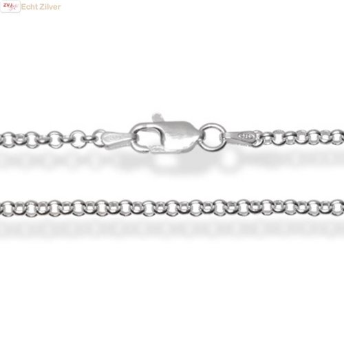 ZilverVoorJou Zilveren rolo jasseron ketting 80 cm 2.4 mm breed ZilverVoorJou Zilveren rolo jasseron ketting 80 cm 2.4 mm breed