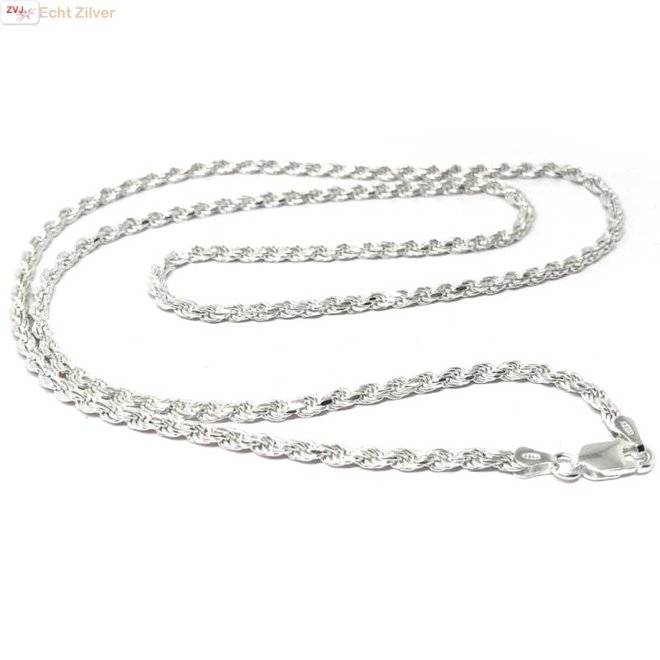 Zilveren rope ketting 55 cm 3 mm