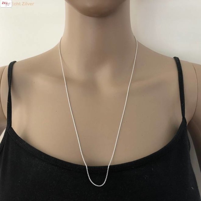 Zilveren rope ketting 60 cm 1.2 mm