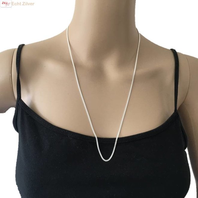 Zilveren gourmet ketting 60 cm lang 2 mm breed