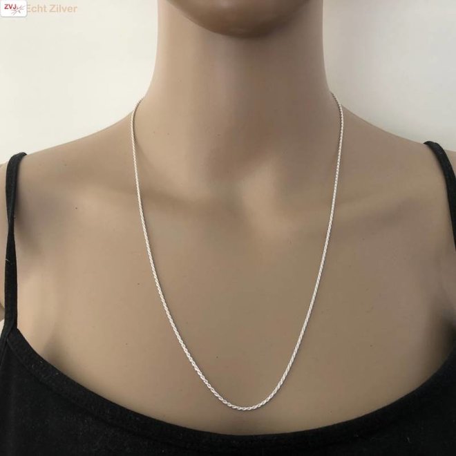 Zilveren rope ketting 55 cm 1.4 mm