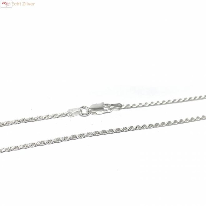 Zilveren rope ketting 50 cm 1.6 mm