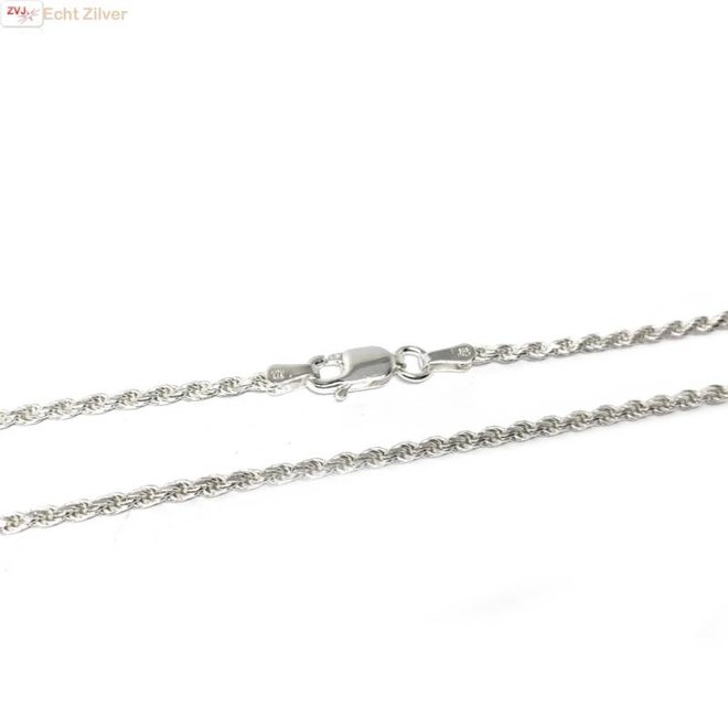 Zilveren rope ketting 45 cm 2 mm