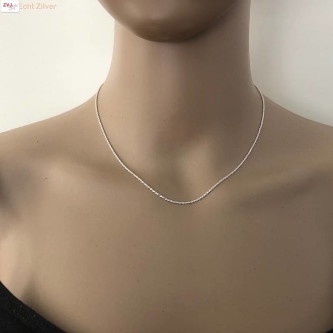 Zilveren rope ketting 40 cm 1.2 mm