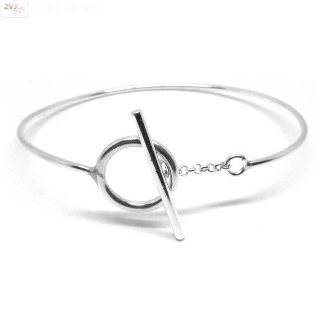 Zilveren toggle armband