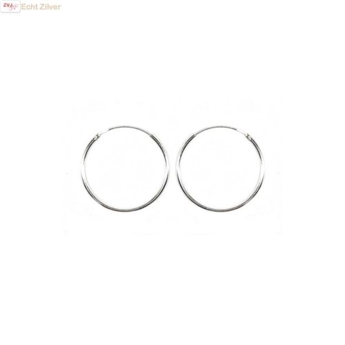 ZilverVoorJou Zilveren creolen oorringen groot 22 mm 1.2 mm breed ZilverVoorJou Zilveren creolen oorringen groot 22 mm 1.2 mm breed