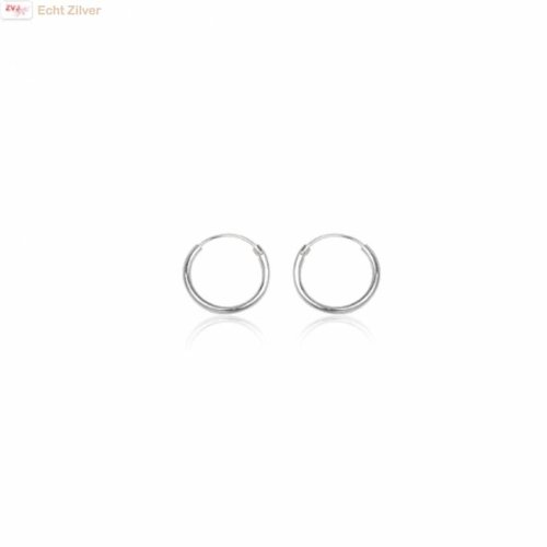ZilverVoorJou Zilveren mini creolen oorringen ronde buis 10 x 1.2 mm breed ZilverVoorJou Zilveren mini creolen oorringen ronde buis 10 x 1.2 mm breed