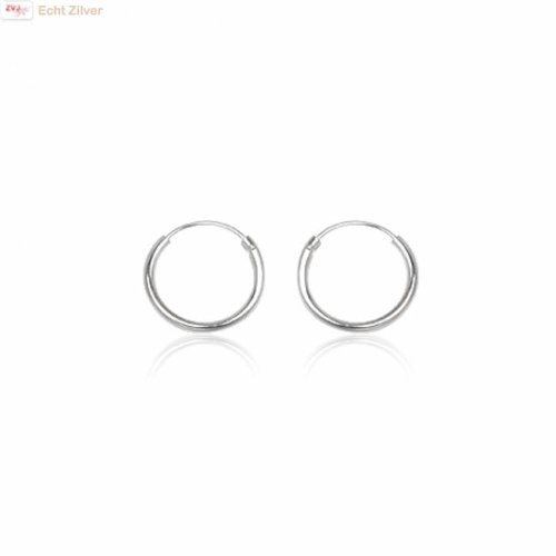 ZilverVoorJou Zilveren kleine creolen oorringen ronde buis 14 x 1.2 mm breed ZilverVoorJou Zilveren kleine creolen oorringen ronde buis 14 x 1.2 mm breed