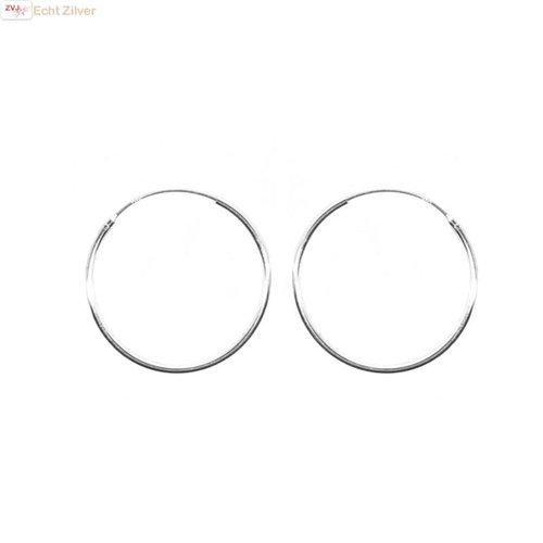 ZilverVoorJou Zilveren creolen oorringen groot 30 mm 1.2 mm breed ZilverVoorJou Zilveren creolen oorringen groot 30 mm 1.2 mm breed