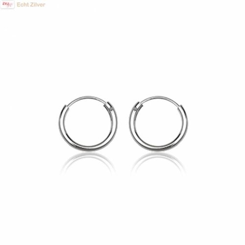 ZilverVoorJou Zilveren kleine creolen oorringen ronde buis 16 x 1.5 mm breed ZilverVoorJou Zilveren kleine creolen oorringen ronde buis 16 x 1.5 mm breed
