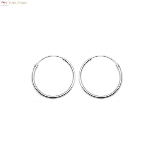 ZilverVoorJou Zilveren creolen oorringen ronde buis 25 x 2 mm breed ZilverVoorJou Zilveren creolen oorringen ronde buis 25 x 2 mm breed