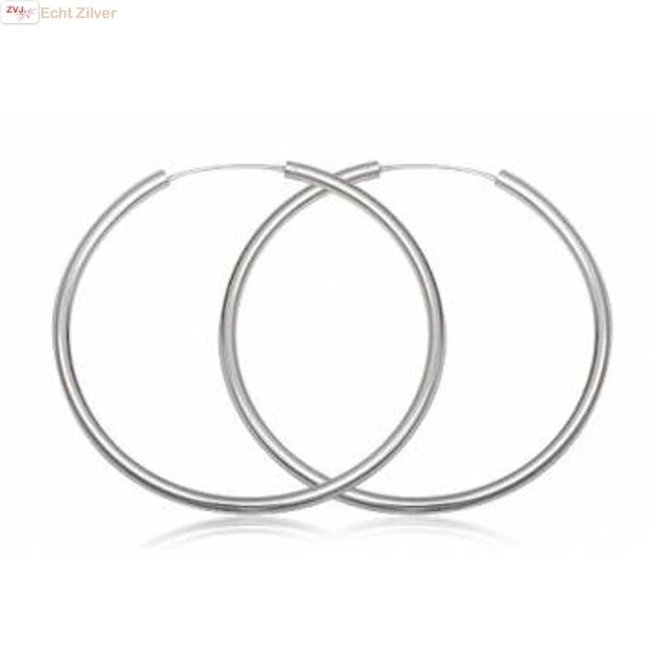 EXGOX Creolen van 925 zilver voor dames, 5 mm breed, groot
