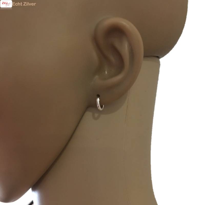 Plotselinge afdaling Zwitsers Tot ziens Zilveren mini creolen oorringen ronde buis 10 x 1.5 mm breed - ZilverVoorJou