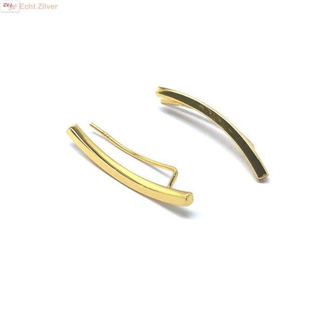 Gold plated strakke ear cuff oorklimmers