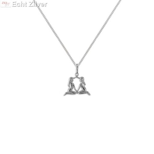 ZilverVoorJou Zilveren sterrenbeeld collier tweelingen ZilverVoorJou Zilveren sterrenbeeld collier tweelingen