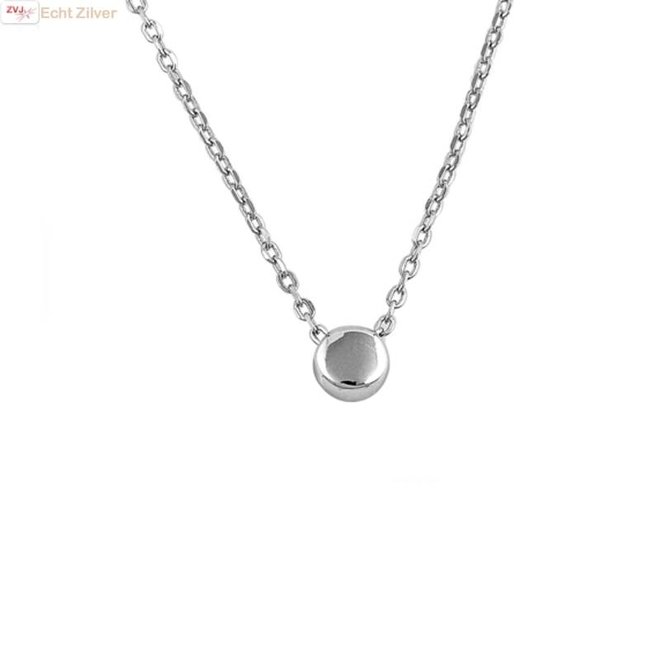 Zilveren collier silver drop, rondje