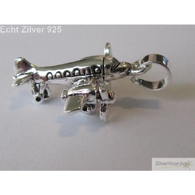 Zilveren 925 propellor vliegtuig kettinghanger