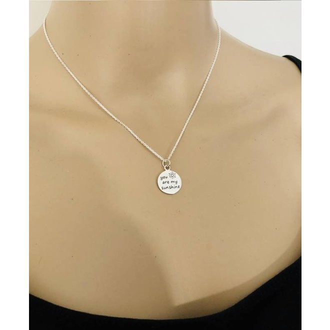 Zilveren You are my sunshine ketting