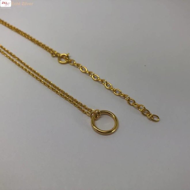 Gold plated 925 zilver open cirkel collier