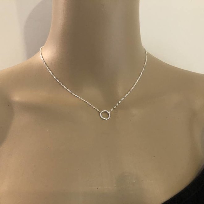 925 Zilveren open cirkel choker ketting