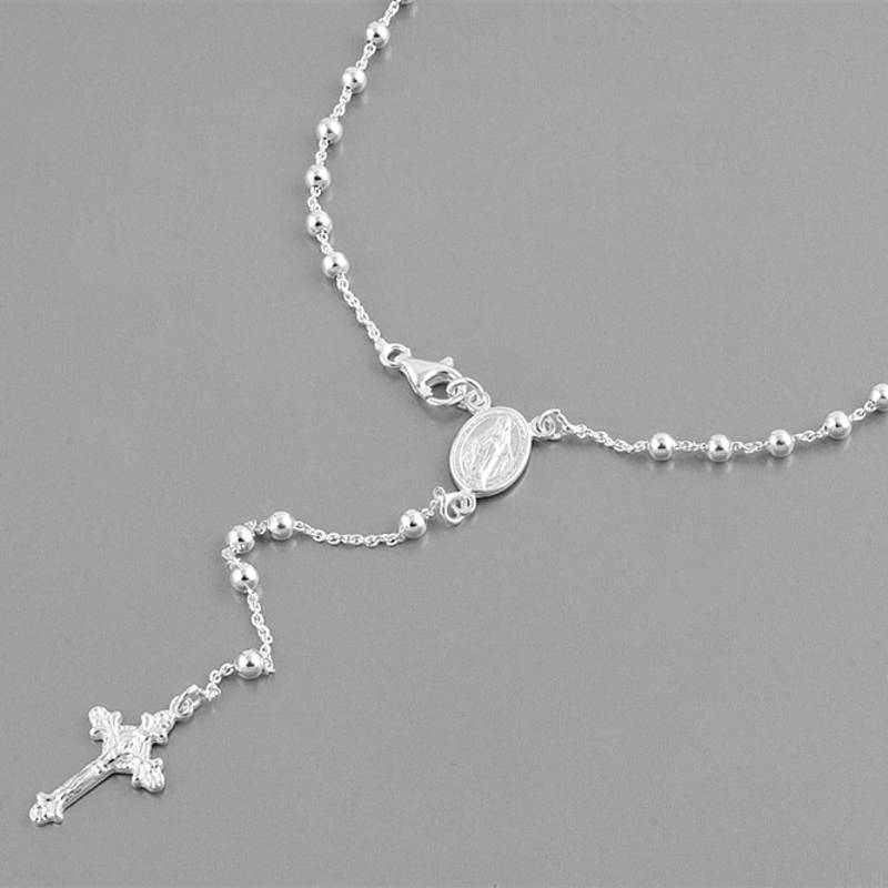 garen Indringing Geniet Zilveren rosario collier - ZilverVoorJou
