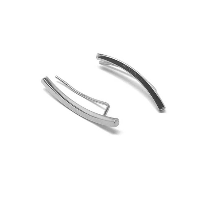 Zilveren strakke ear cuff oorklimmers