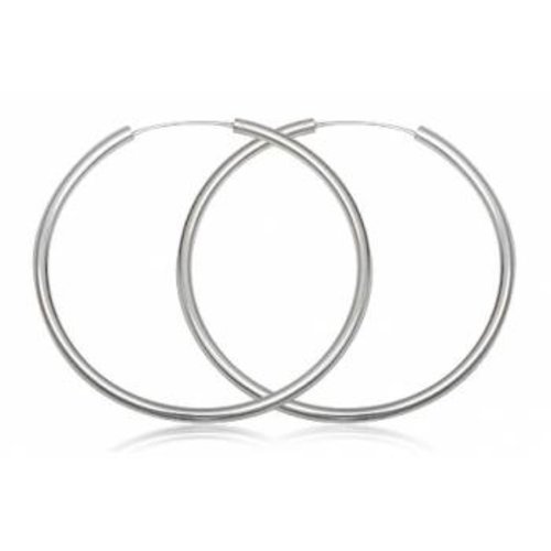 ZilverVoorJou Zilveren grote oorringen 70 mm 3 mm ronde buis ZilverVoorJou Zilveren grote oorringen 70 mm 3 mm ronde buis