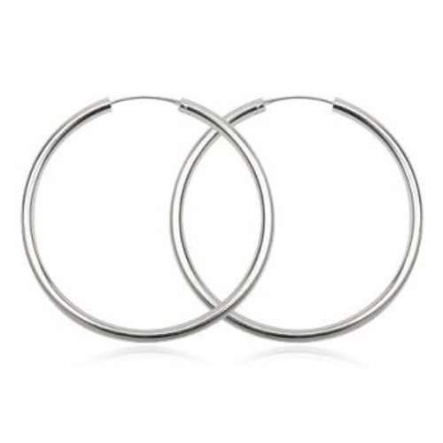 ZilverVoorJou Zilveren grote oorringen 70 mm 4 mm ronde buis ZilverVoorJou Zilveren grote oorringen 70 mm 4 mm ronde buis