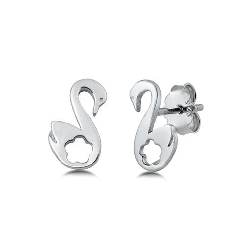 ZilverVoorJou Zilveren zwaan oorstekers studs ZilverVoorJou Zilveren zwaan oorstekers studs