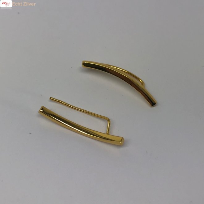 Gold plated strakke ear cuff oorklimmers
