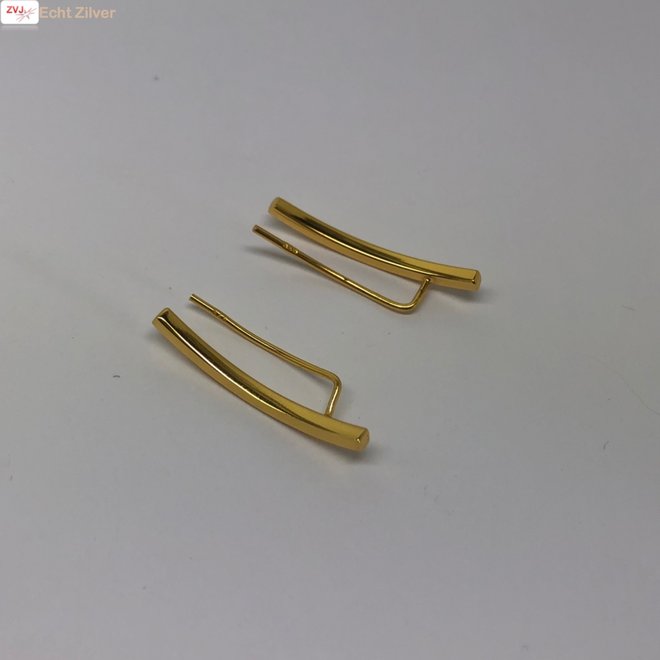 Gold plated strakke ear cuff oorklimmers