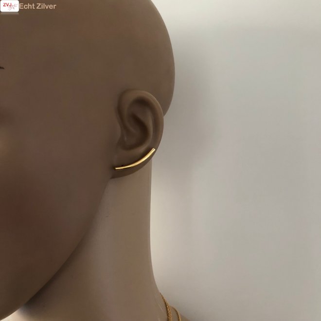 Gold plated strakke ear cuff oorklimmers