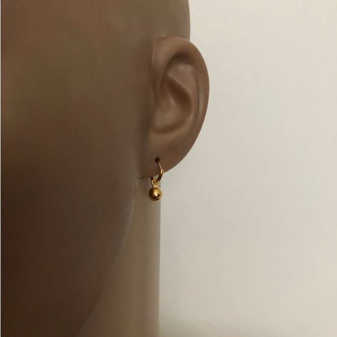 Gold plated 925 zilveren kleine oorringen creolen balletje