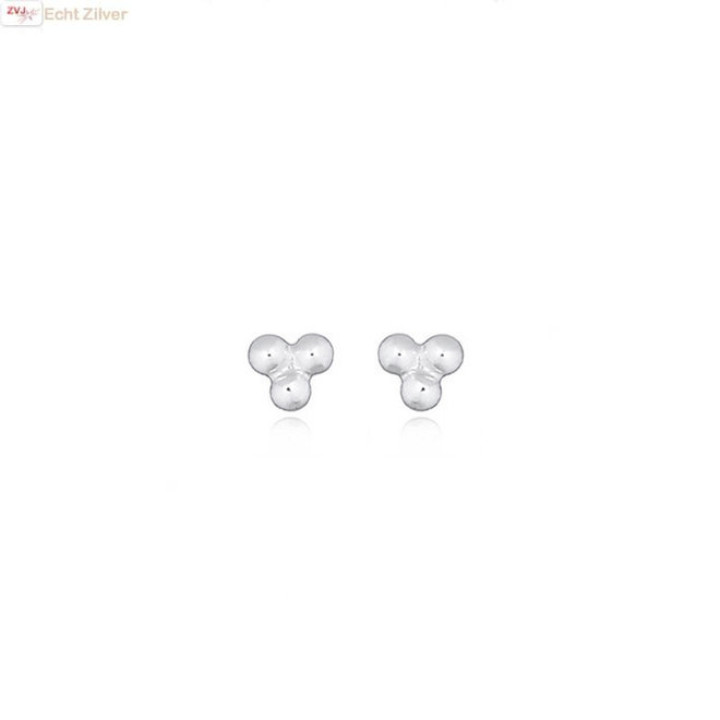 Zilveren mini oorstekers 3 kleine balletjes