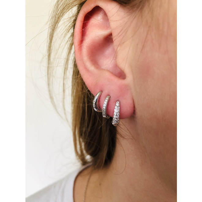 Zilveren huggie hoops sparkling