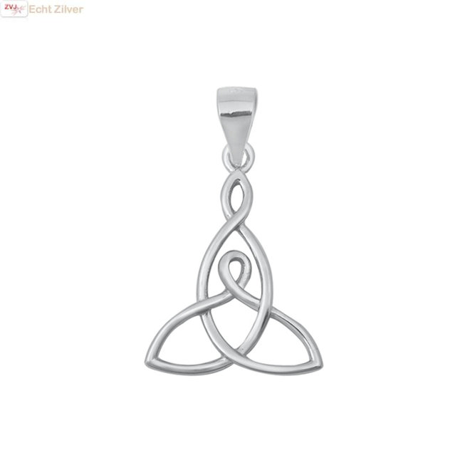 Zilveren love knot hanger moeder dochter