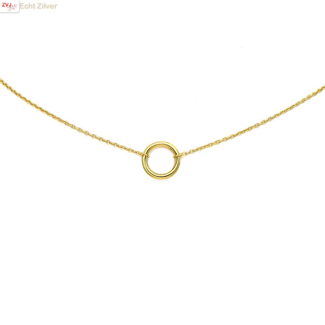 Gold plated 925  zilver karma kleine cirkel choker ketting