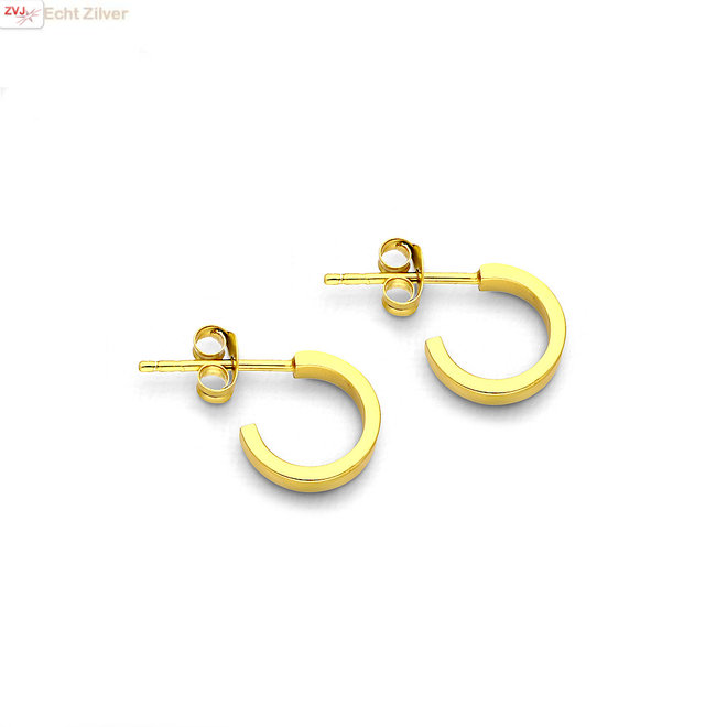 Gold plated kleine steek creolen