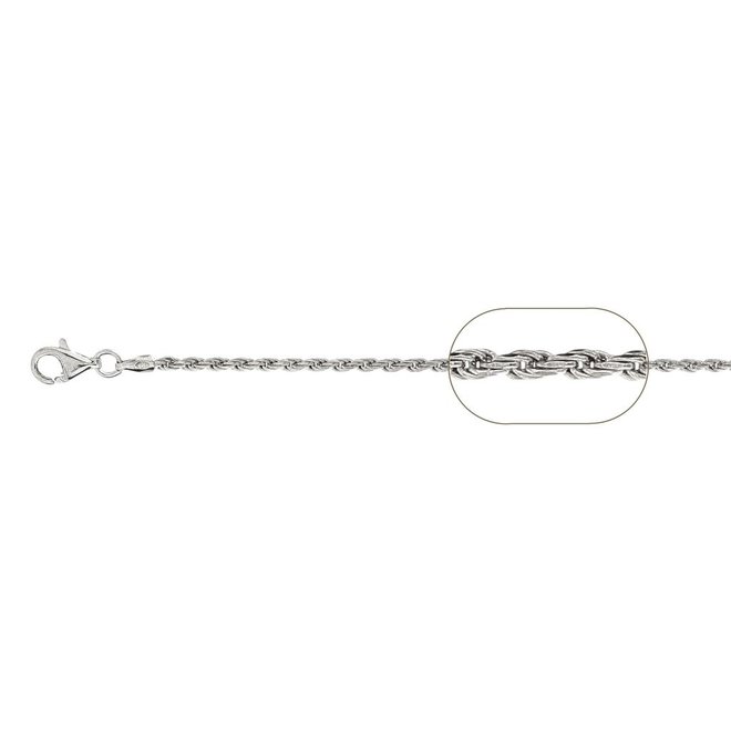 Zilveren rope ketting 60 cm 2 mm