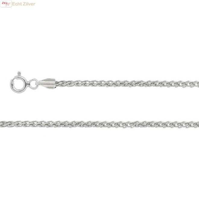 Zilveren spiga ketting 45 cm 1.5 mm