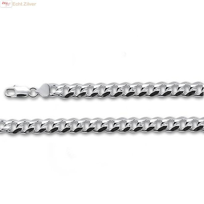 Zilveren miami cuban link heren schakelarmband 20 cm 9,3 mm breed massief