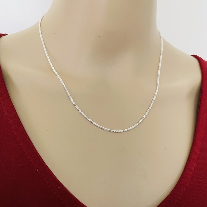 Zilveren spiga ketting 45 cm 1,5 mm