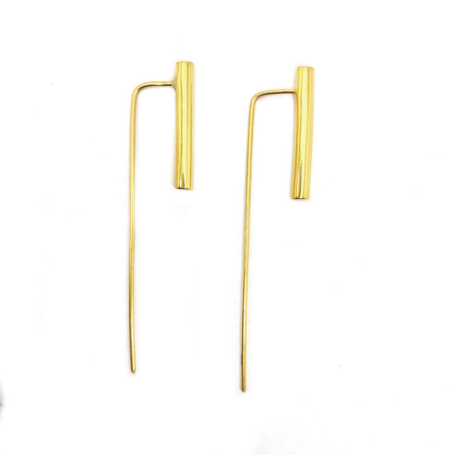Gold plated design koker haak oorhangers