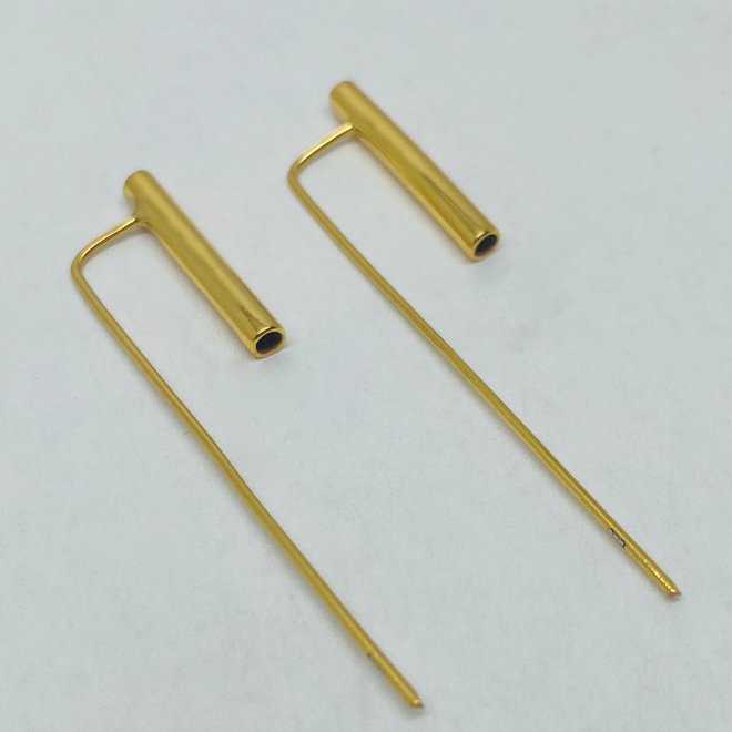Gold plated design koker haak oorhangers