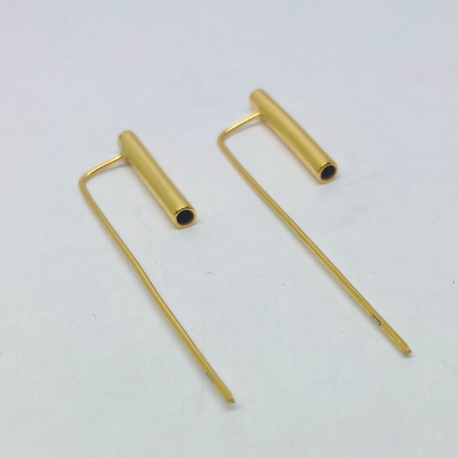 Gold plated design koker haak oorhangers