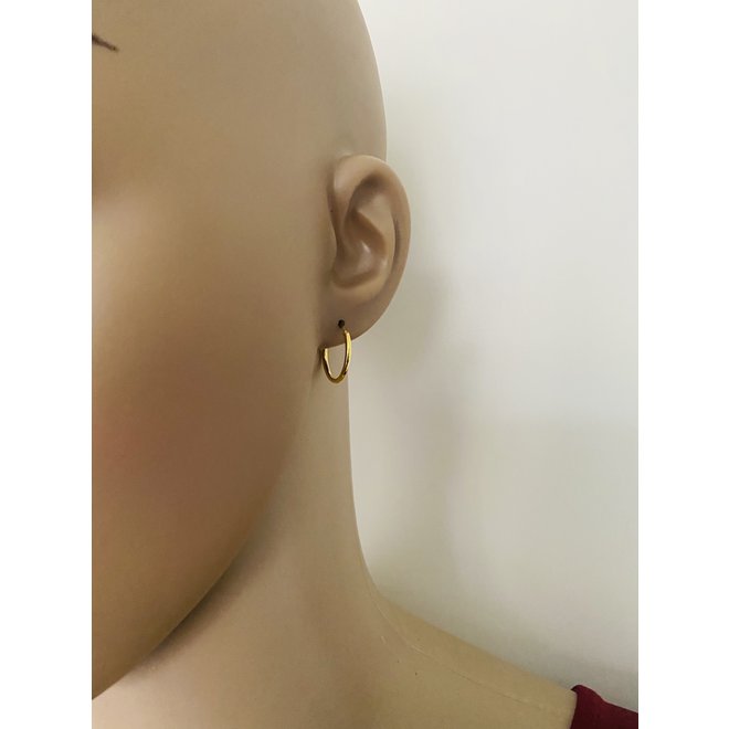 Gold plated 925 zilveren oorringen 16 x 1.5 mm